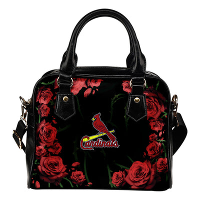 Valentine Rose With Thorns St. Louis Cardinals Shoulder Handbags
