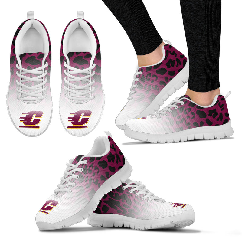 Leopard Pattern Awesome Central Michigan Chippewas Sneakers