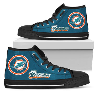 Circle Logo Miami Dolphins High Top Shoes