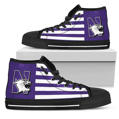 American Flag Northwestern Wildcats High Top Shoes