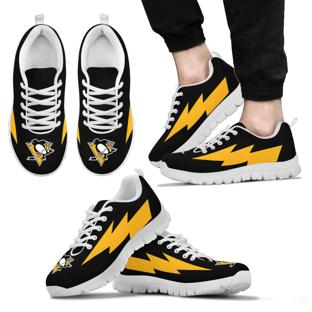 Lovely Pittsburgh Penguins Sneakers Thunder Lightning Amazing Logo