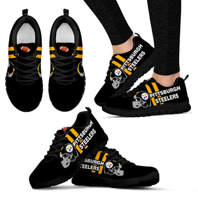 Vertical Two Line Mixed Helmet Pittsburgh Steelers Sneakers