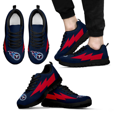 Interesting Tennessee Titans Sneakers Thunder Lightning Amazing Logo