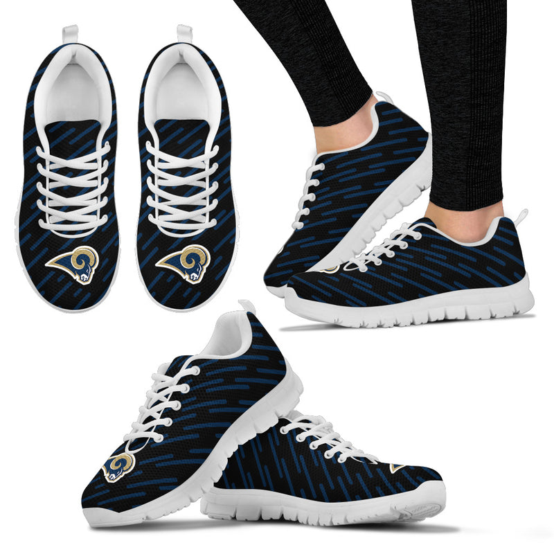 Marvelous Striped Stunning Logo Los Angeles Rams Sneakers