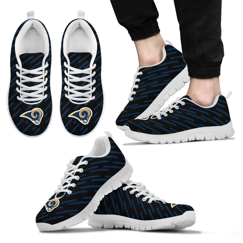 Marvelous Striped Stunning Logo Los Angeles Rams Sneakers