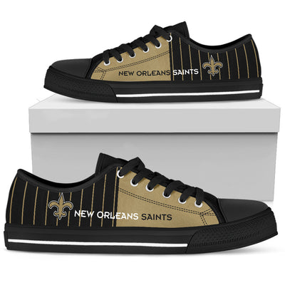 Cool Simple Design Vertical Stripes New Orleans Saints Low Top Shoes