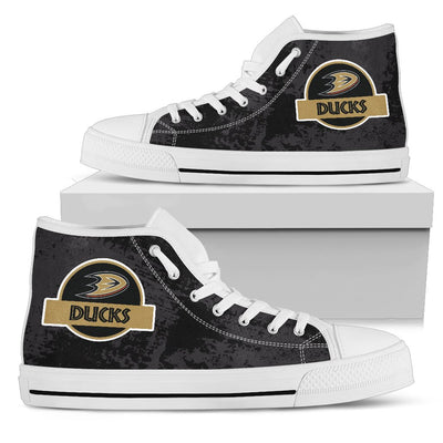 Cute Jurassic Park Anaheim Ducks High Top Shoes