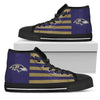 American Flag Baltimore Ravens High Top Shoes