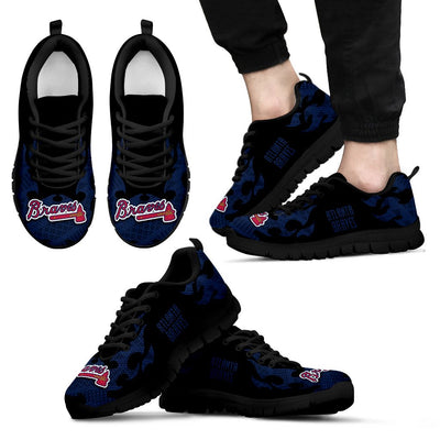 Tribal Flames Pattern Atlanta Braves Sneakers