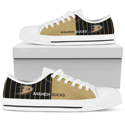 Cool Simple Design Vertical Stripes Anaheim Ducks Low Top Shoes