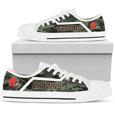 Simple Camo Cleveland Browns Low Top Shoes