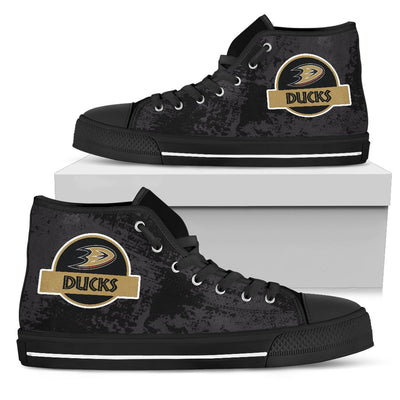 Cute Jurassic Park Anaheim Ducks High Top Shoes