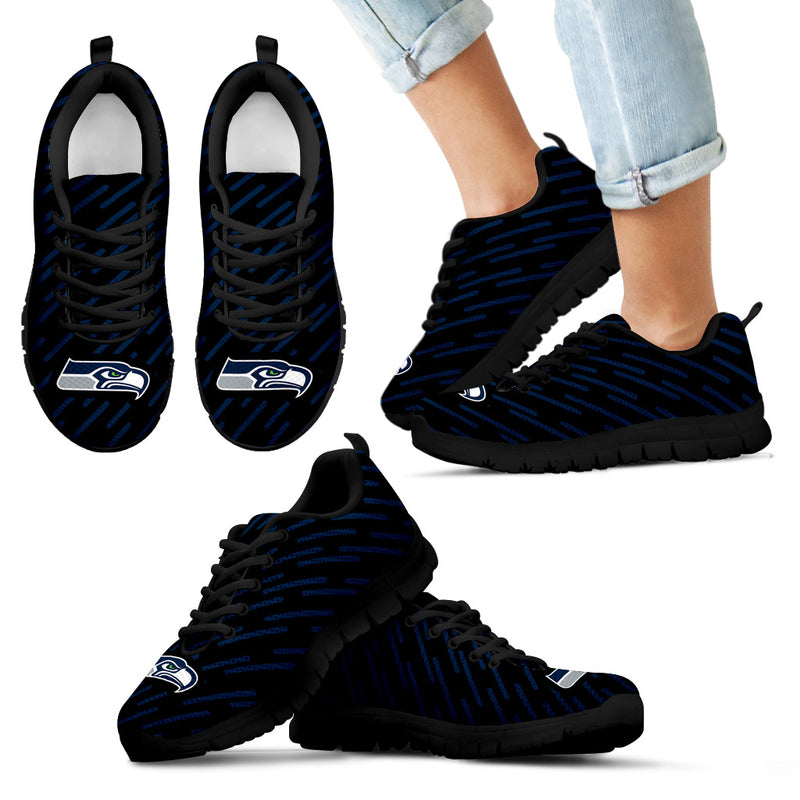Marvelous Striped Stunning Logo Seattle Seahawks Sneakers