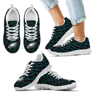 Marvelous Striped Stunning Logo Philadelphia Eagles Sneakers