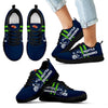 Vertical Two Line Mixed Helmet Seattle Seahawks Sneakers