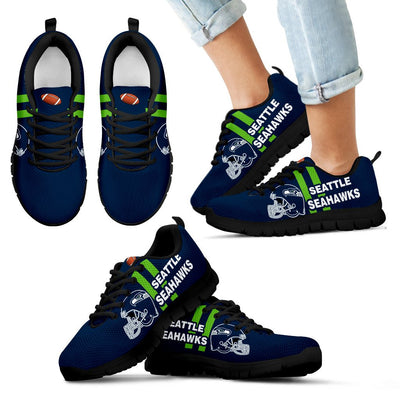 Vertical Two Line Mixed Helmet Seattle Seahawks Sneakers