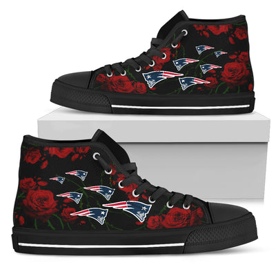 Lovely Rose Thorn Incredible New England Patriots High Top Shoes