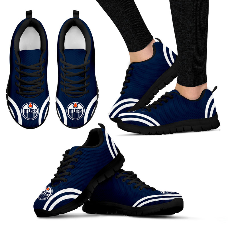 Lovely Curves Stunning Logo Icon Edmonton Oilers Sneakers