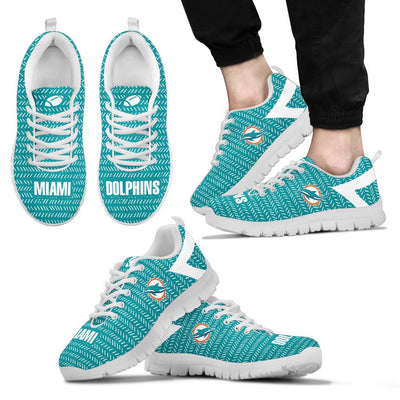 Pattern Logo Slide In Line Miami Dolphins Sneakers