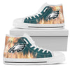 Fighting Like Fire Philadelphia Eagles High Top Shoes