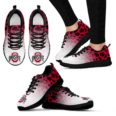 Leopard Pattern Awesome Ohio State Buckeyes Sneakers