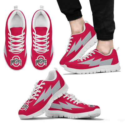 Nice Style Ohio State Buckeyes Sneakers Thunder Lightning Amazing Logo