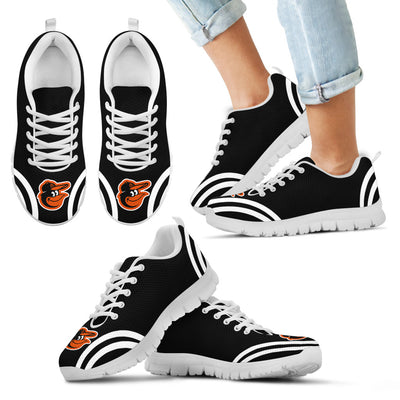 Lovely Curves Stunning Logo Icon Baltimore Orioles Sneakers