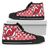 Puzzle Logo With New Jersey Devils High Top Shoes