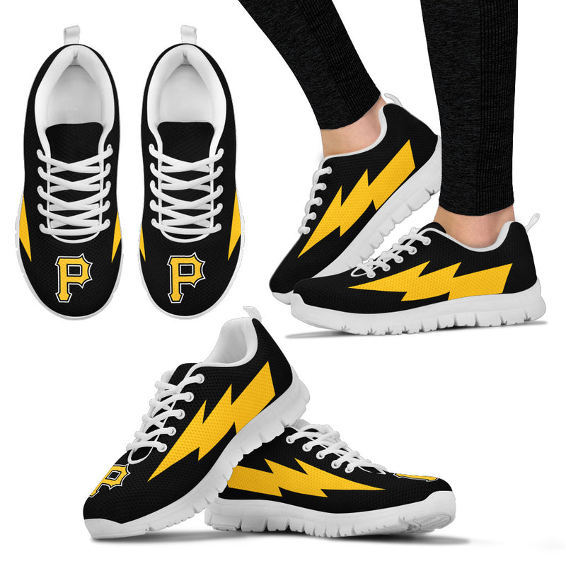 Cute Style Pittsburgh Pirates Sneakers Thunder Lightning Amazing Logo