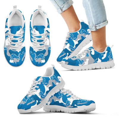 Detroit Lions Cotton Camouflage Fabric Military Solider Style Sneakers