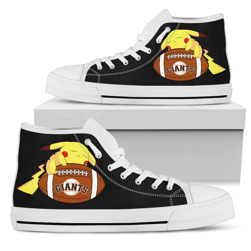 Pikachu Laying On Ball San Francisco Giants High Top Shoes