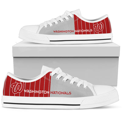 Cool Simple Design Vertical Stripes Washington Nationals Low Top Shoes