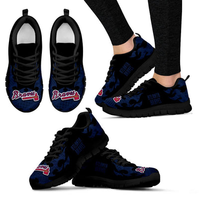 Tribal Flames Pattern Atlanta Braves Sneakers