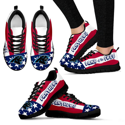 Proud Of American Flag Three Line Carolina Panthers Sneakers