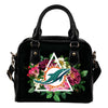 Cute Miami Dolphins Shoulder Handbags Floral Rose Valentine Logo