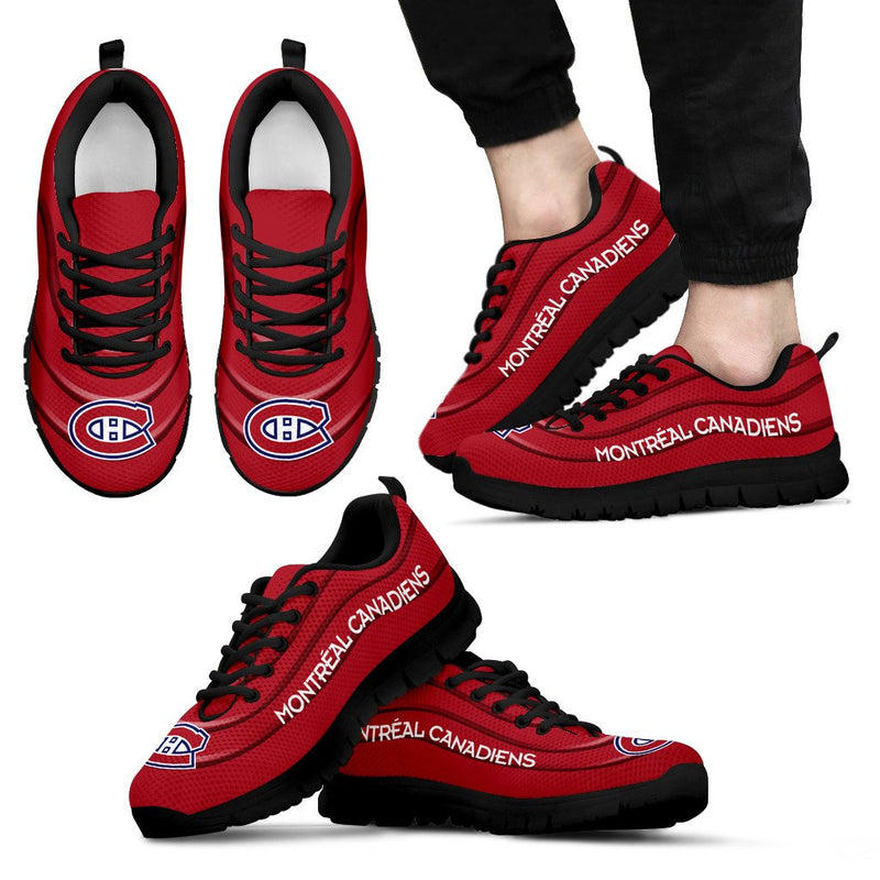 Wave Red Floating Pattern Montreal Canadiens Sneakers