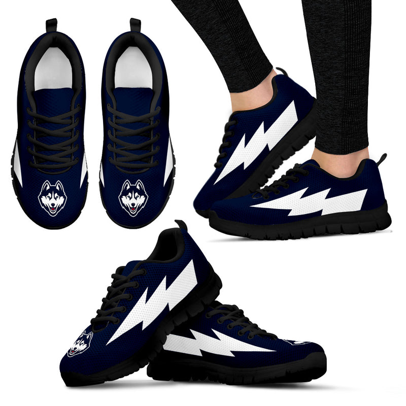 Nice Style Connecticut Huskies Sneakers Thunder Lightning Amazing Logo