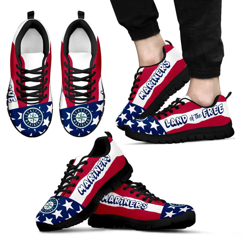 Proud Of American Flag Three Line Seattle Mariners Sneakers