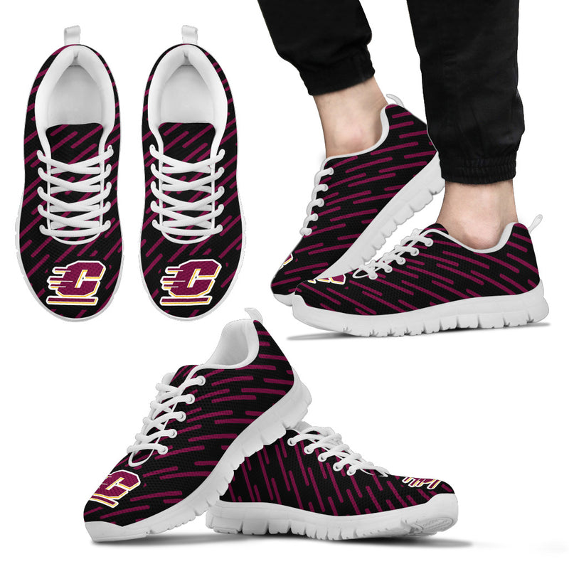 Marvelous Striped Stunning Logo Central Michigan Chippewas Sneakers