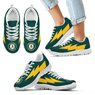Lovely Style Oakland Athletics Sneakers Thunder Lightning Amazing Logo