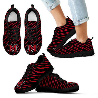 Marvelous Striped Stunning Logo Miami RedHawks Sneakers