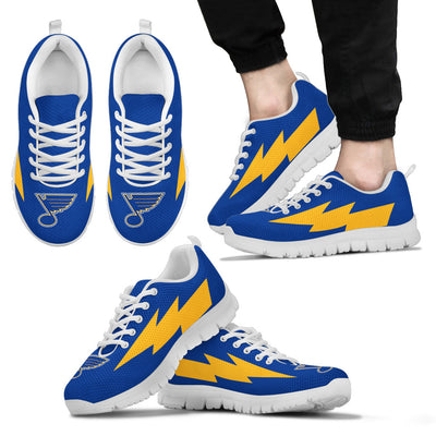 Interesting St. Louis Blues Sneakers Thunder Lightning Amazing Logo