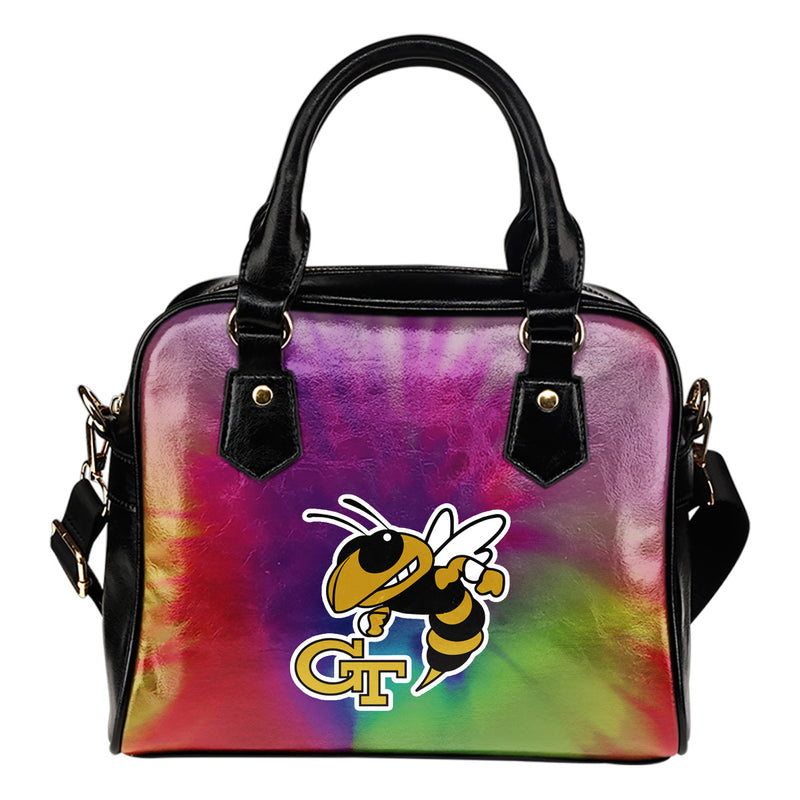 Rainbow Dynamic Mix Colours Gorgeous Georgia Tech Yellow Jackets Shoulder Handbags