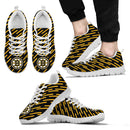 Marvelous Striped Stunning Logo Boston Bruins Sneakers