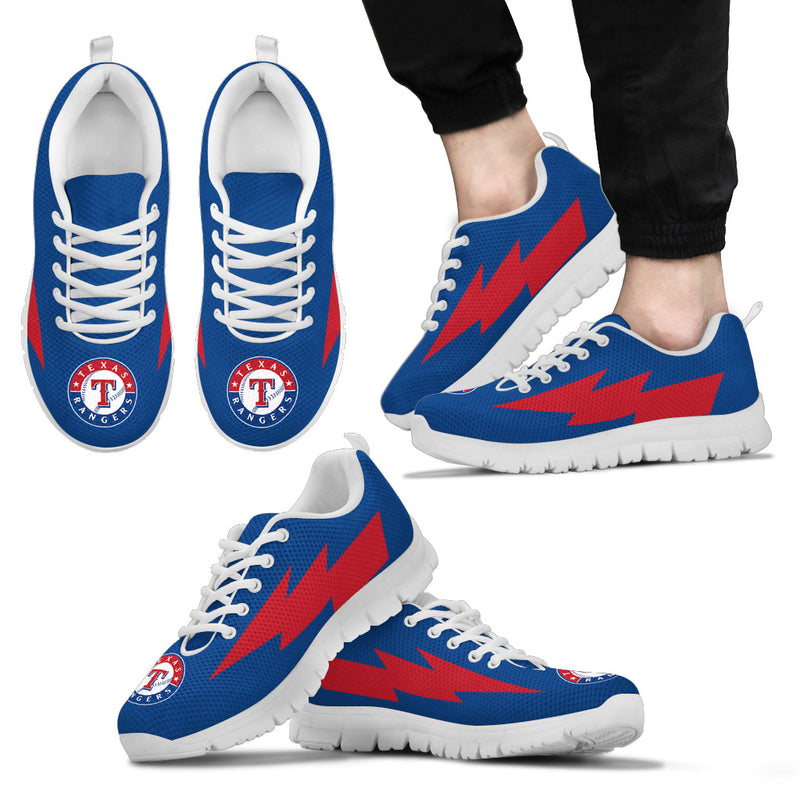 Incredible Texas Rangers Sneakers Thunder Lightning Amazing Logo