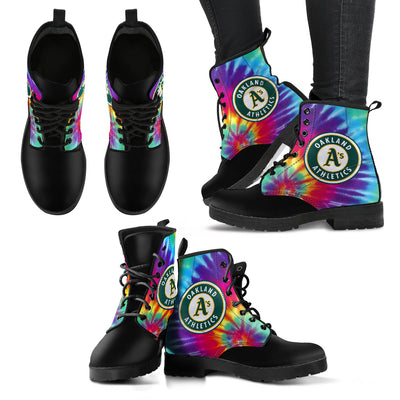 Tie Dying Awesome Background Rainbow Oakland Athletics Boots