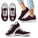 Marvelous Striped Stunning Logo Washington Nationals Sneakers