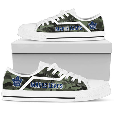 Simple Camo Toronto Maple Leafs Low Top Shoes