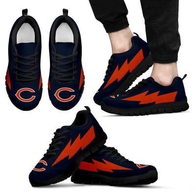 Beautiful Chicago Bears Sneakers Thunder Lightning Amazing Logo