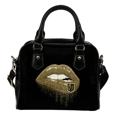 Beautiful Lips Elegant Logo Vegas Golden Knights Shoulder Handbags